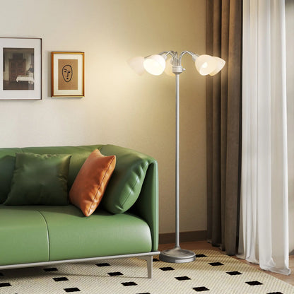 Arc Tree Floor Lamp, 5 Adjustable Rotating Lights, Satin Nickel Floor Lamps & Ceiling Fan Lights at Gallery Canada