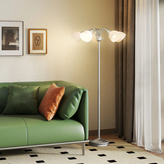 Arc Tree Floor Lamp, 5 Adjustable Rotating Lights, Satin Nickel Floor Lamps & Ceiling Fan Lights Bronze at Gallery Canada