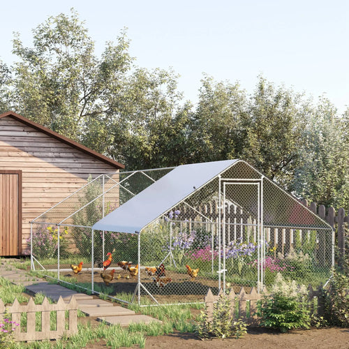 9.8' x 19.7' x 6.6' Chicken Coop, Outdoor Hen House With Cover