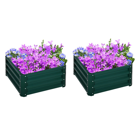 2' x 2' x 1' Raised Garden Bed, Galvanised Steel Frame, for Vegetables, Flowers, Herbs Galvanized Planter Boxes Green at Gallery Canada