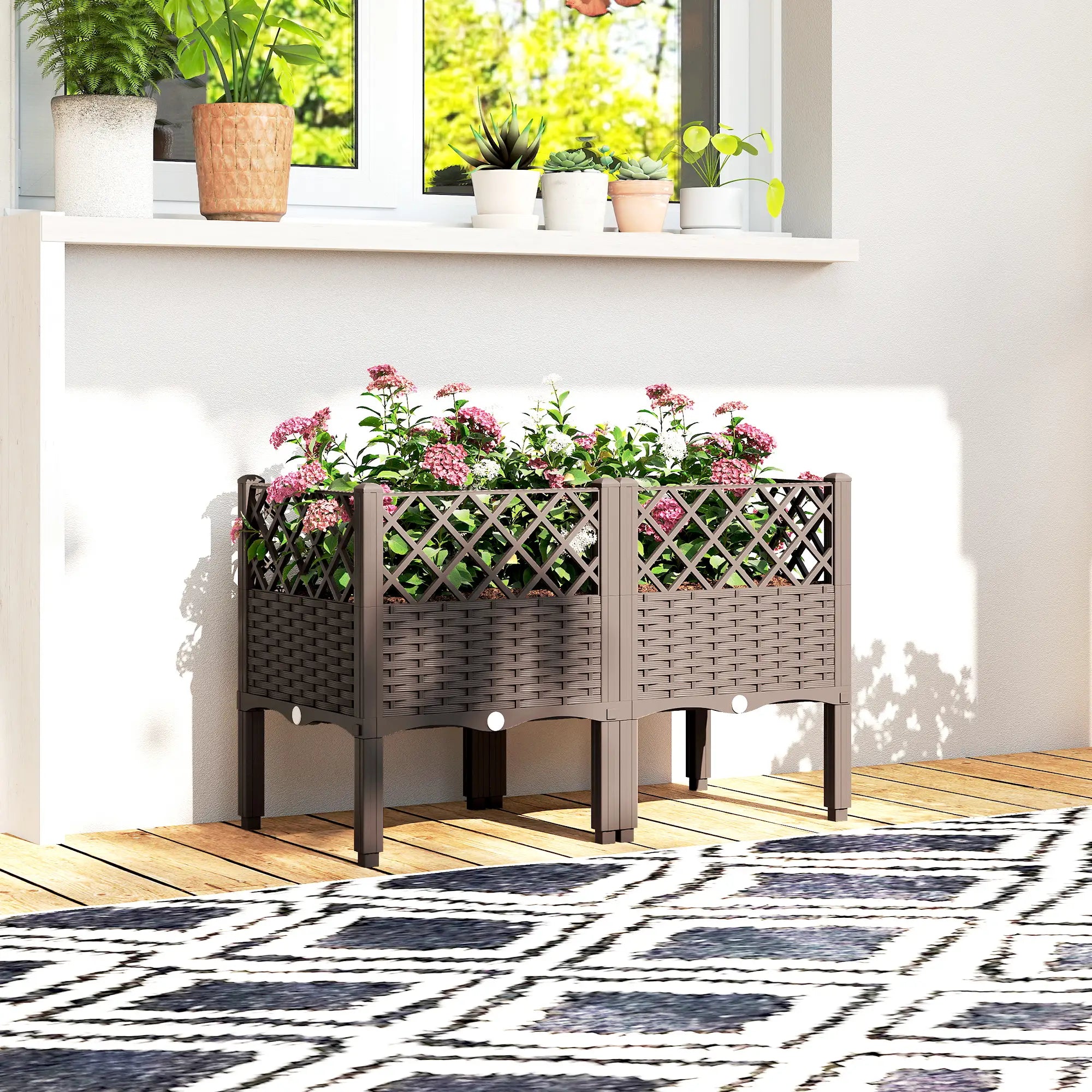 Raised Garden Bed With Legs, Self Watering Planter Box, 31.5