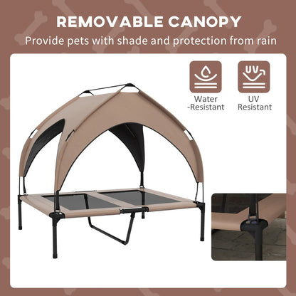 Raised Dog Bed, Cooling Cot with Canopy, Washable Mesh, Medium Large, Coffee Elevated Dog Beds at Gallery Canada