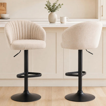 Swivel Counter Height Barstools Set of 2, Adjustable Height, Beige Bar Stools at Gallery Canada