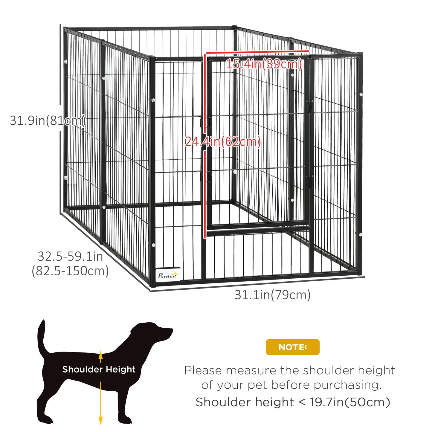 32.5" - 59" x 32" 6 Panel Dog Playpen, Heavy Duty, Indoor Outdoor Houses, Kennels & Pens at Gallery Canada