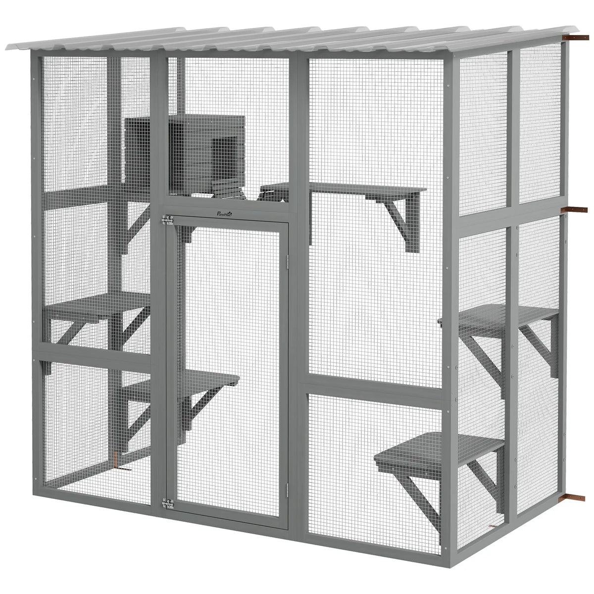Outdoor Cat Enclosure, Window Box, Weatherproof Roof, Grey Outdoor Cat Enclosures Grey at Gallery Canada