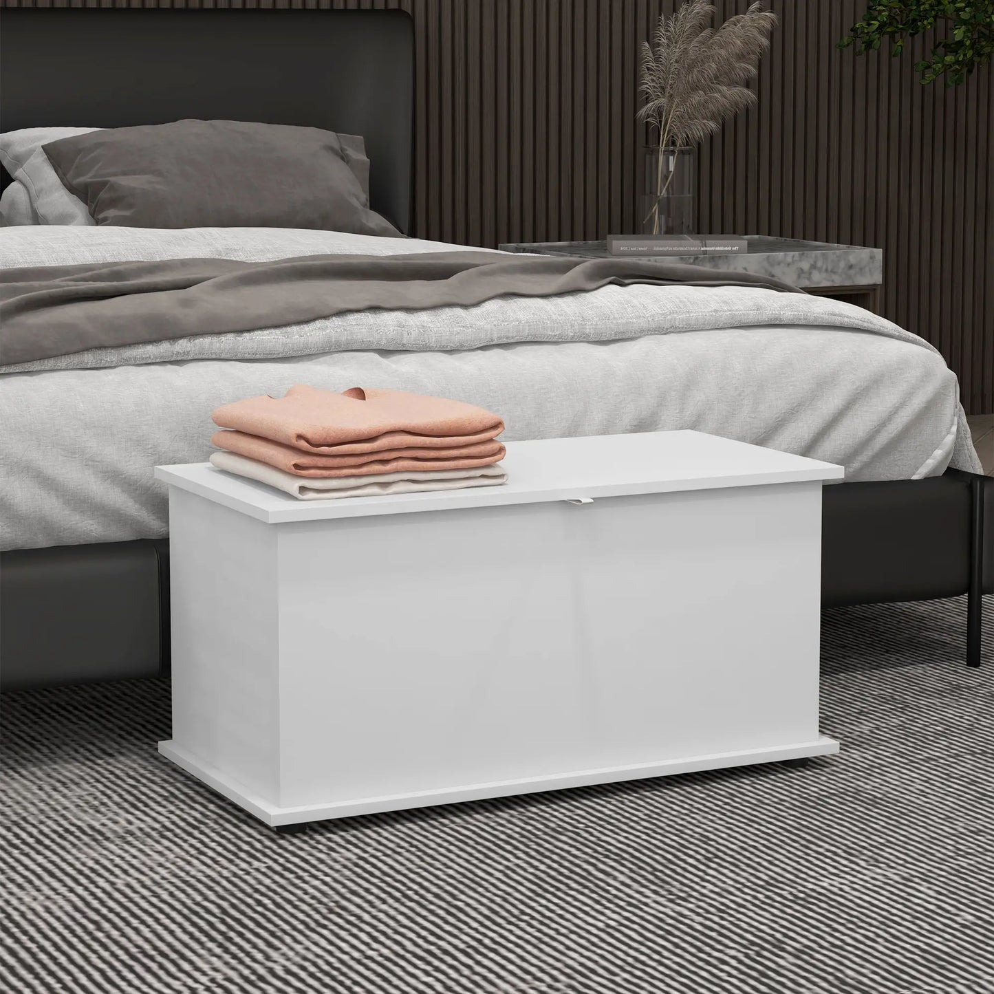 31.5" Storage Chest, Flip-Top Lid, Entryway Bench, Oak Storage Cabinets at Gallery Canada