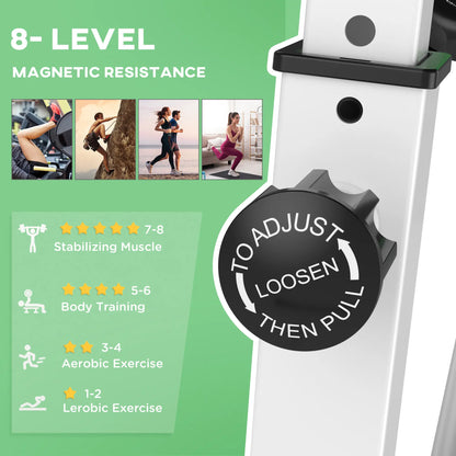 Foldable Indoor Stationary Bike, 8-Level Magnetic Resistance, Green