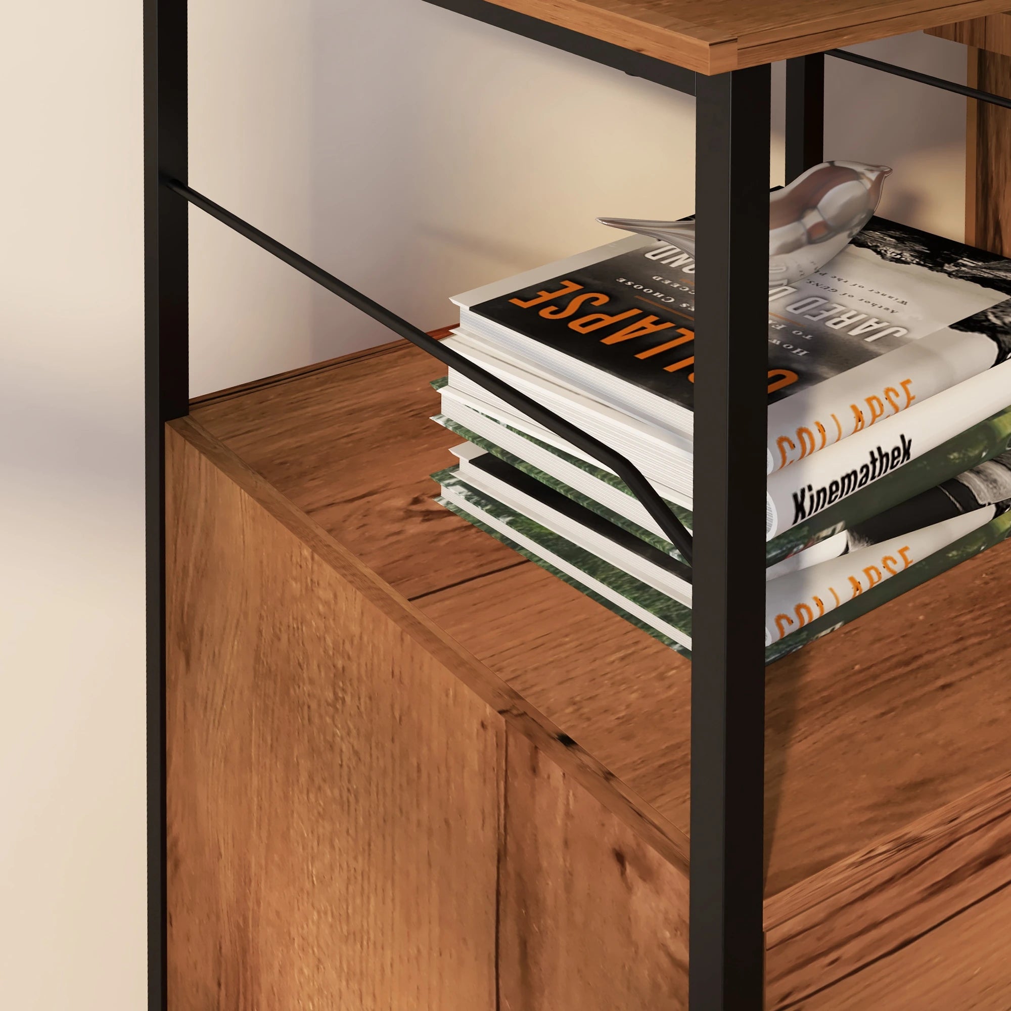 Vertical Filing Cabinet, 2 Drawers, Hanging Bars, Letter and A4 Size, Rustic Brown Office Cabinets & Cupboards at Gallery Canada