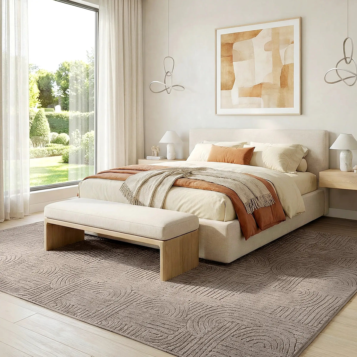 6x9 Faux Fur Rug, Non-Slip Carpet for Living Room, Bedroom, Tan Area Rugs at Gallery Canada