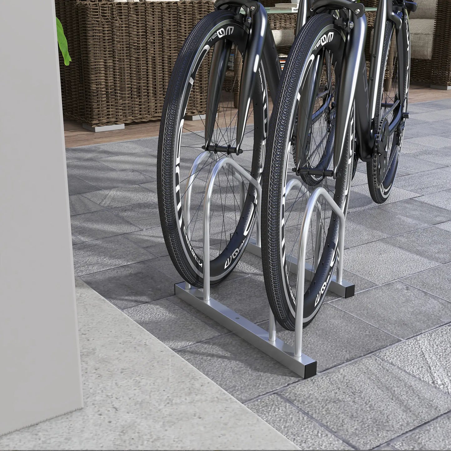 Adjustable 2-Bike Rack, Steel Stand, Garage Organizer, Silver Bike Parking Stands at Gallery Canada