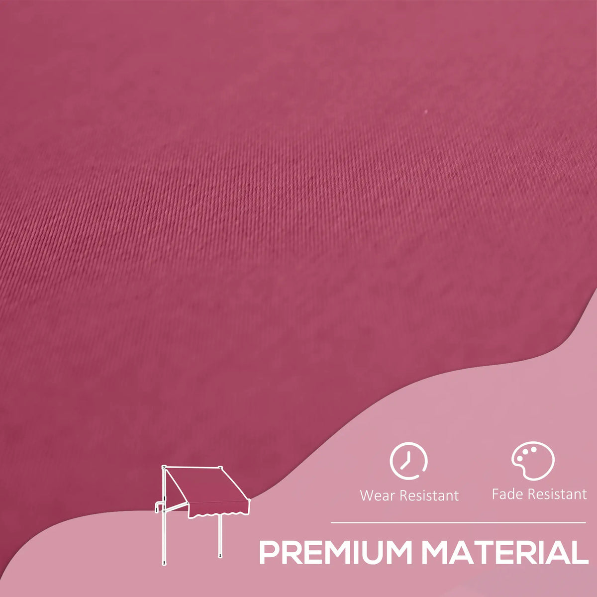 6.6'x5' Manual Retractable Patio Awning, Water Resistant, UV Protector, Wine Red Patio Awnings at Gallery Canada