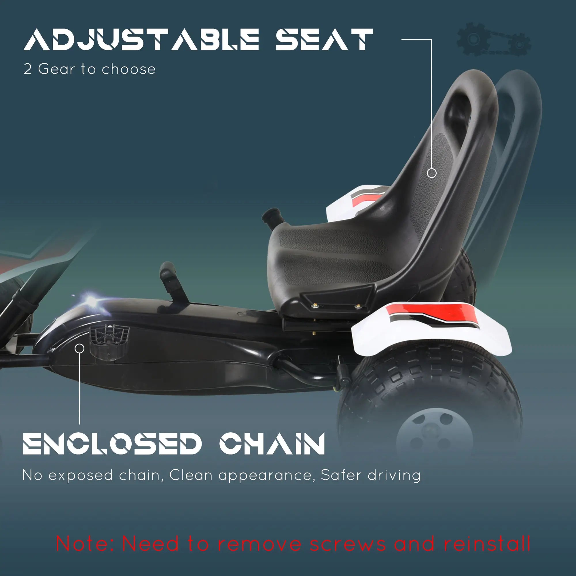 Kids Pedal Go Kart, Adjustable Seat, Plastic Wheels, 3-6 Years Pedal Go Karts for Kids at Gallery Canada