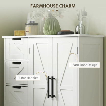 Farmhouse Bathroom Floor Cabinet, Adjustable Shelf, White Bathroom Cabinets at Gallery Canada