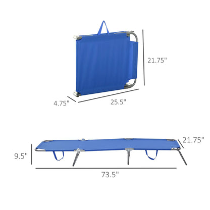 Folding Outdoor Lounge Chair, Portable Reclining Beach Lounger, Blue Lounger Chairs at Gallery Canada