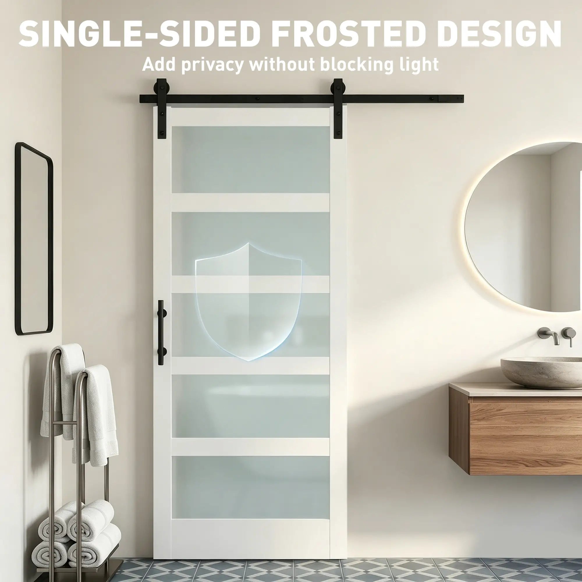 Sliding Barn Door 36x84 In, PVC, Hardware Kit, White Door Hardware at Gallery Canada