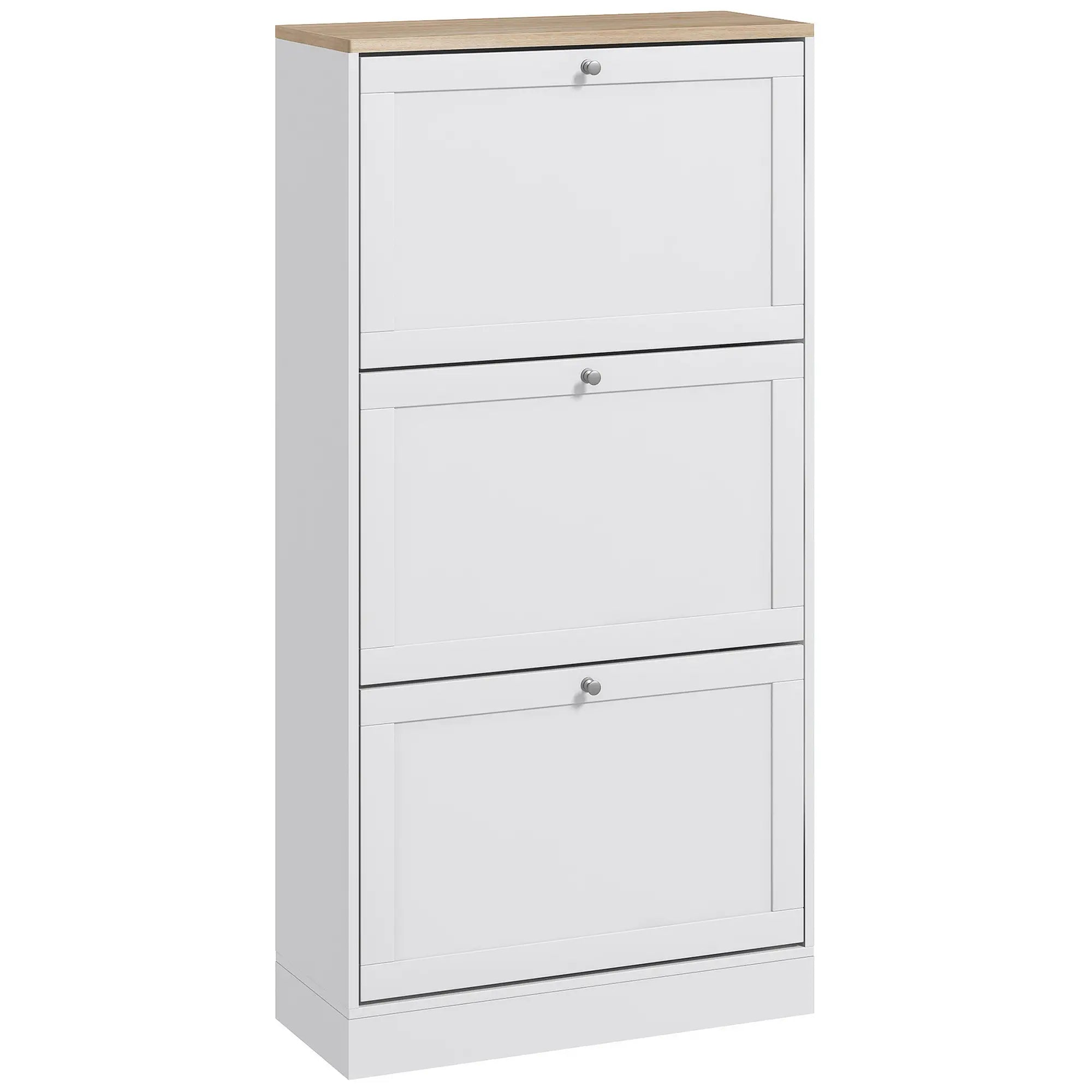 Modern Shoe Storage, 3 Flip Drawers, Adjustable Shelves, 18 Pairs, White Shoe Storage Cabinets & Racks at Gallery Canada