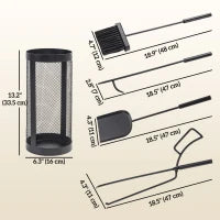 Fireplace Tool Set With Mesh Basket, 5 Piece Kit Fireplaces & Accessories at Gallery Canada