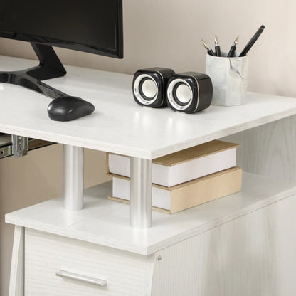 47" Computer Desk With Keyboard Tray, Storage Drawers, White Computer Desks at Gallery Canada