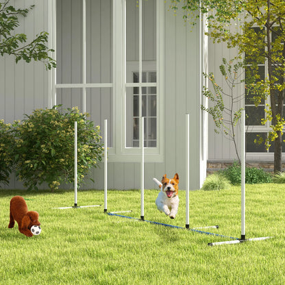 2PCs Dog Agility Kit, Weave Poles, Spray Tube, Whistle, Carry Bag, White Dog Agility Training Equipment at Gallery Canada