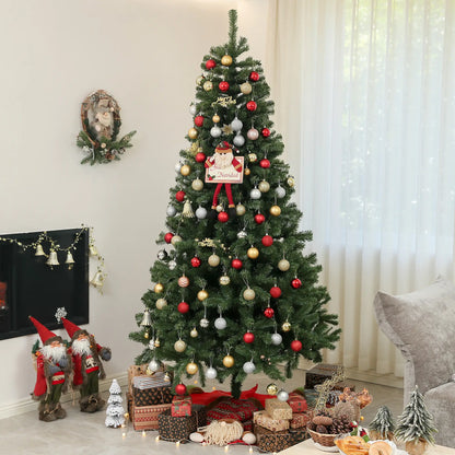 7.5ft Artificial Christmas Tree, Auto Open, Steel Base, Green Artificial Christmas Trees at Gallery Canada