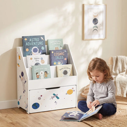 3-Tier Kids Bookshelf, Moveable Drawer, Ages 3-8, White Bookshelves & Bookcases at Gallery Canada