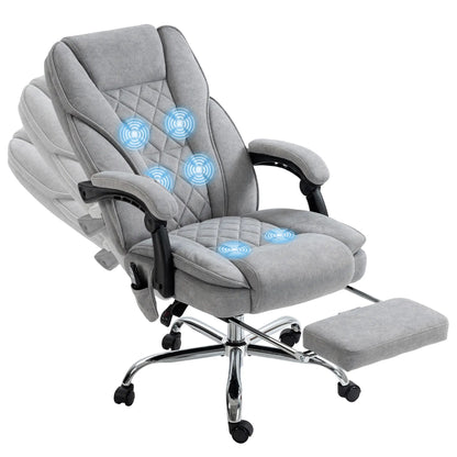 Massage Office Chair, Reclining Computer Chair, Adjustable Height, Footrest, Grey Massage Chairs at Gallery Canada