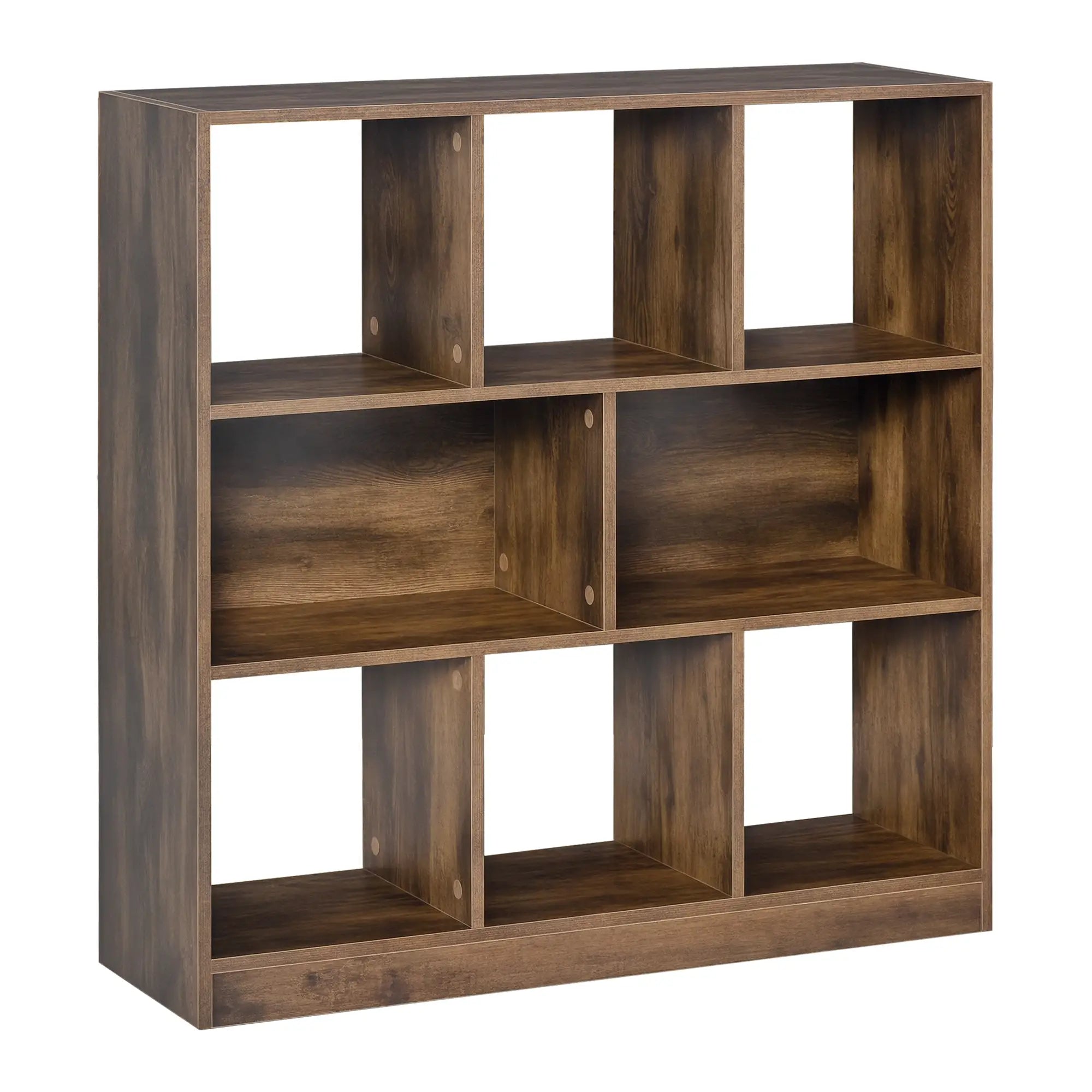 3-Tier Storage Shelf, Bookcase Display Rack, Rustic Brown Small Bookshelves Rustic Brown at Gallery Canada