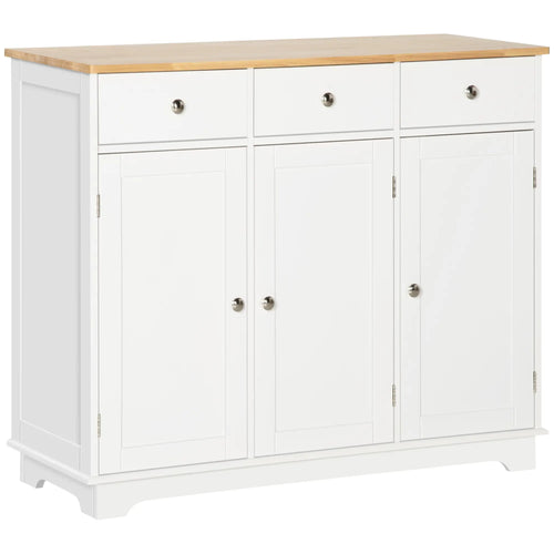 Modern Sideboard, Buffet Cabinet with Storage, Drawers, Adjustable Shelves, White