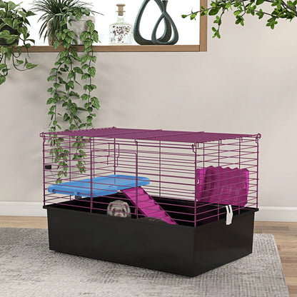 18.5" Small Animal Cage, Water Bottle, Food Dish, Platform, Ramp, Black Houses & Habitats at Gallery Canada
