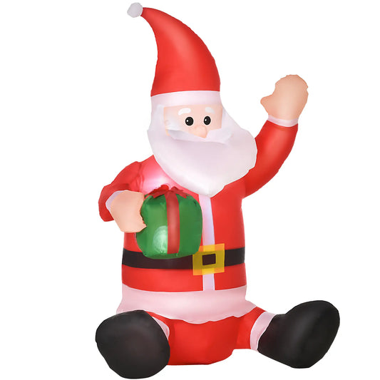 3.9ft Christmas Inflatable Santa Claus, Gift Box Christmas Inflatables White, Red at Gallery Canada