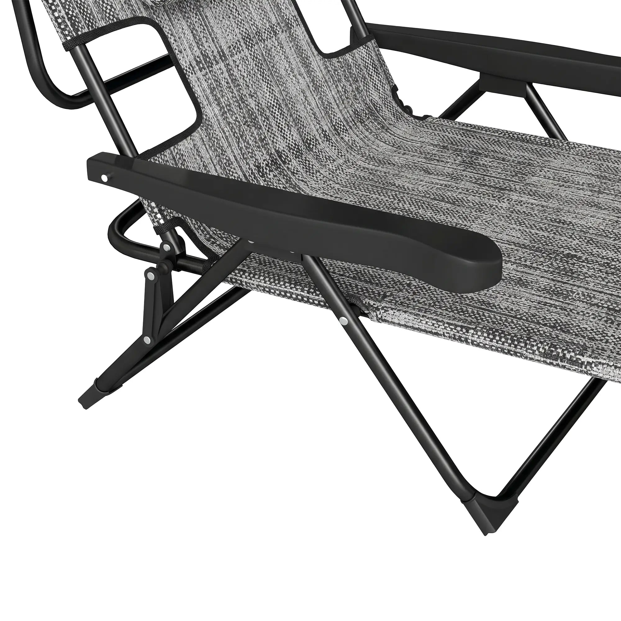 Folding Lounge Chair, Reclining Back, Mixed Grey, Grey Lounger Chairs at Gallery Canada