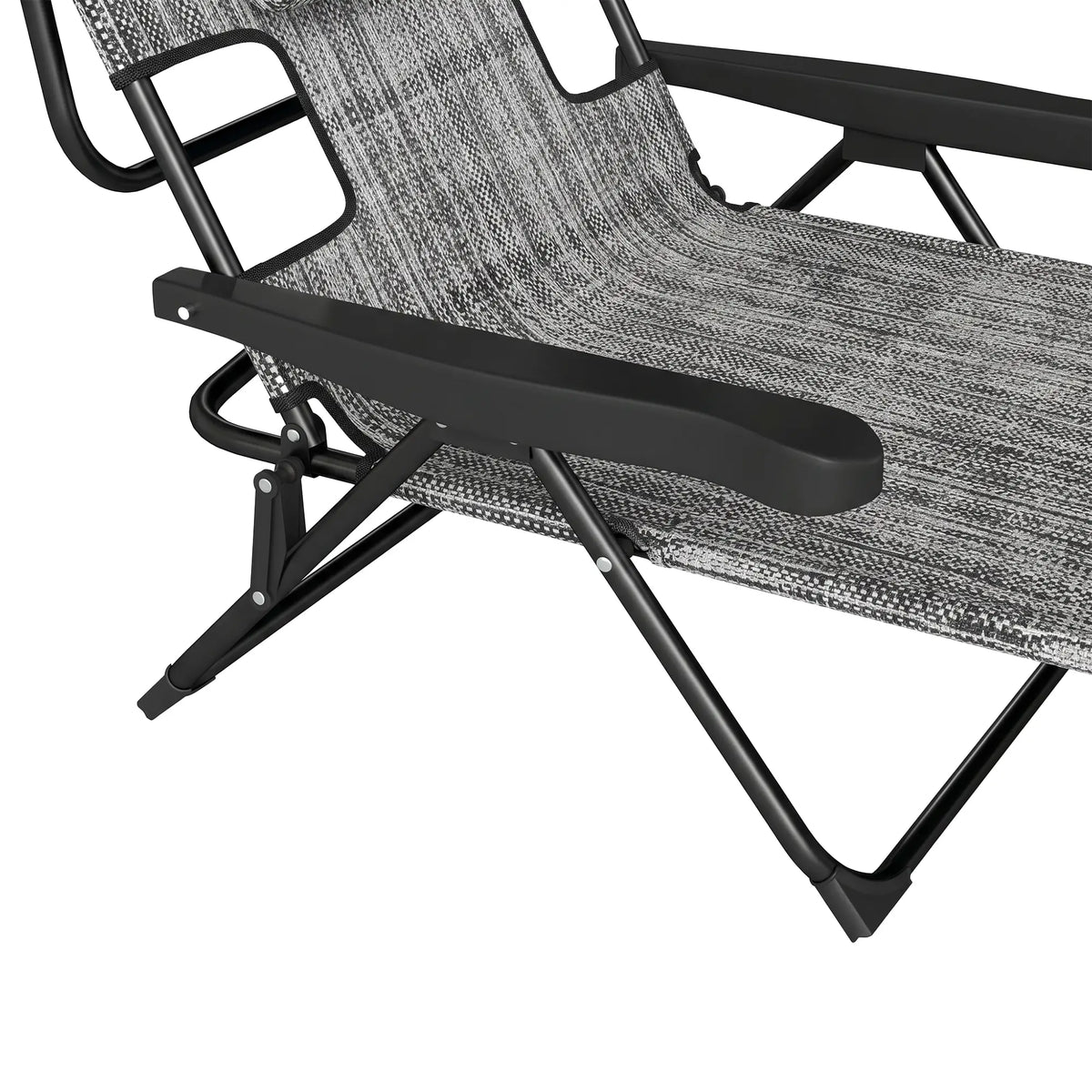 Folding Lounge Chair, Reclining Back, Mixed Grey, Grey Lounger Chairs at Gallery Canada