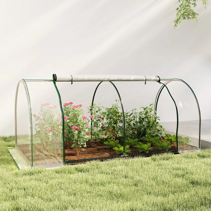 8' x 3' x 2.6' Mini Greenhouse, Portable with Zippered Doors, Clear Mini Greenhouses at Gallery Canada