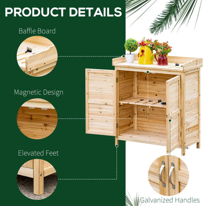 Wood Garden Shed, Compact Outdoor Storage Cabinet, Natural Sheds at Gallery Canada