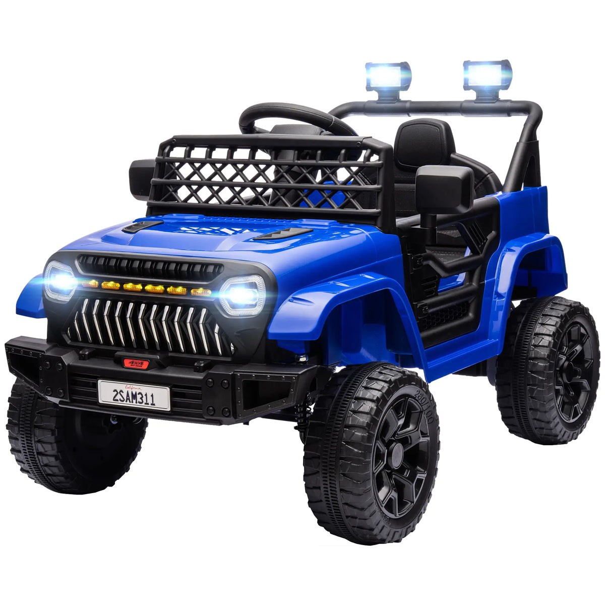 12V Ride On Truck, Electric Car For Kids, Remote Control, Dark Blue Electric Toy Cars Dark Blue at Gallery Canada