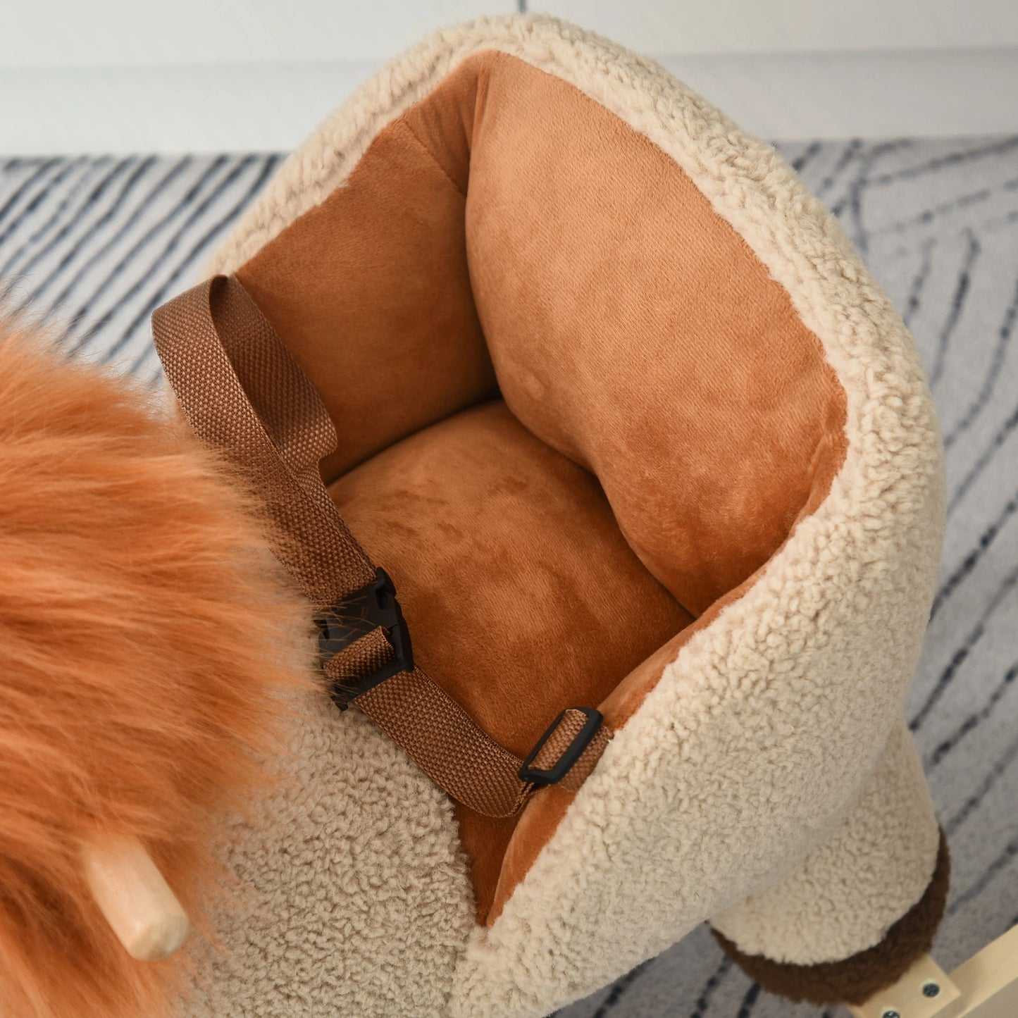 Baby Rocking Horse, Lion Design, Plush, Wooden, Sound, Seat Belt, 18-36 Months, Brown Rocking Horses at Gallery Canada