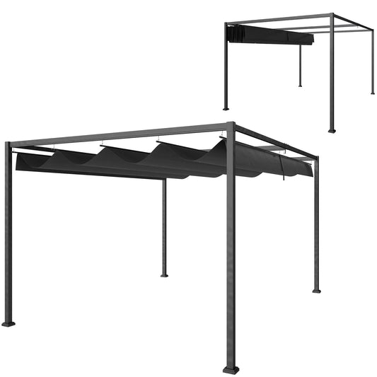 Pergola Shade 10x7, Modern Outdoor Shelter, Black Pergolas Black Canopy, Dark Grey Frame at Gallery Canada