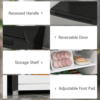 Upright Freezer, 3 Cu.Ft Mini Freezer with Reversible Single Door, Adjustable Thermostat for Home, Dorm, Silver Small Kitchen Appliances at Gallery Canada