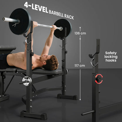 Adjustable Olympic Weight Bench, Squat Rack, Leg Extension, Grey Weight Benches at Gallery Canada