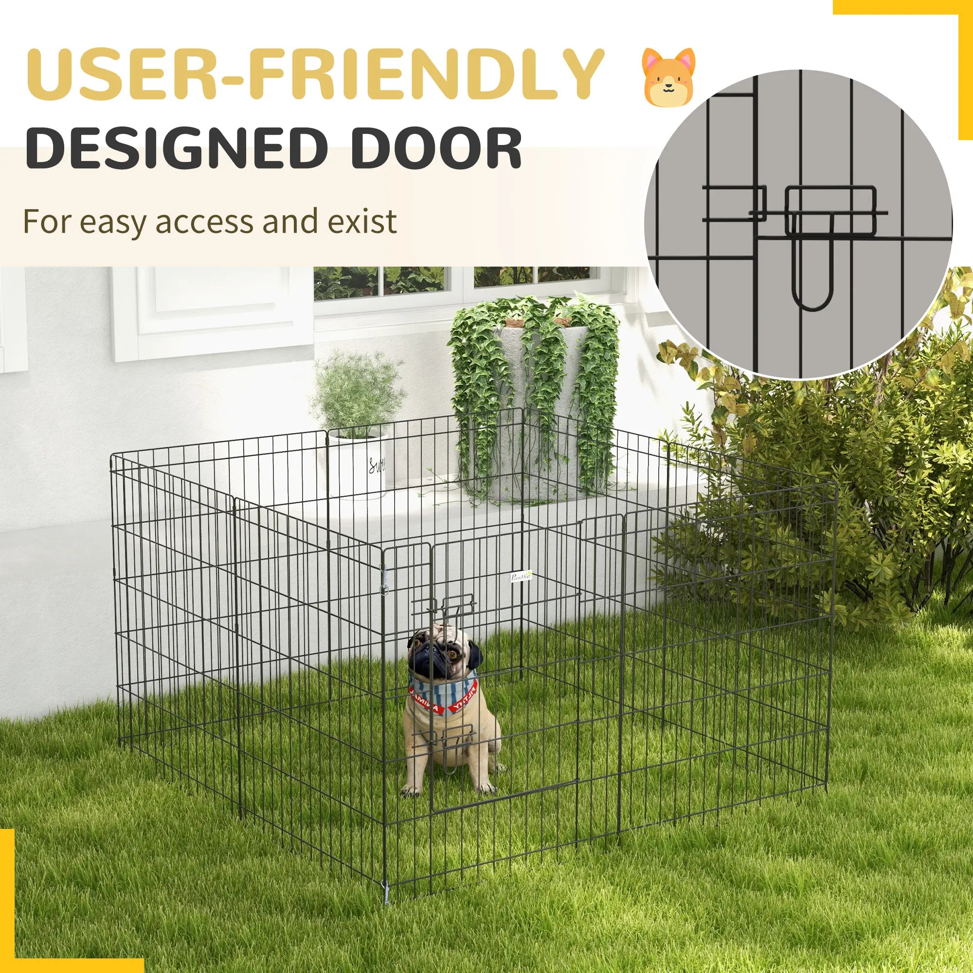 30inch Foldable Metal Pet Playpen, Dog Kennel Cage, 8 Panel Houses, Kennels & Pens at Gallery Canada
