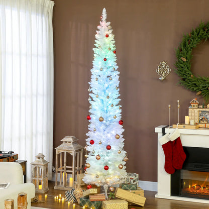7.5ft Christmas Tree with Colorful DIY LEDs, Hinged Pencil, Remote, Timer, White, Colorful Pencil Christmas Trees at Gallery Canada