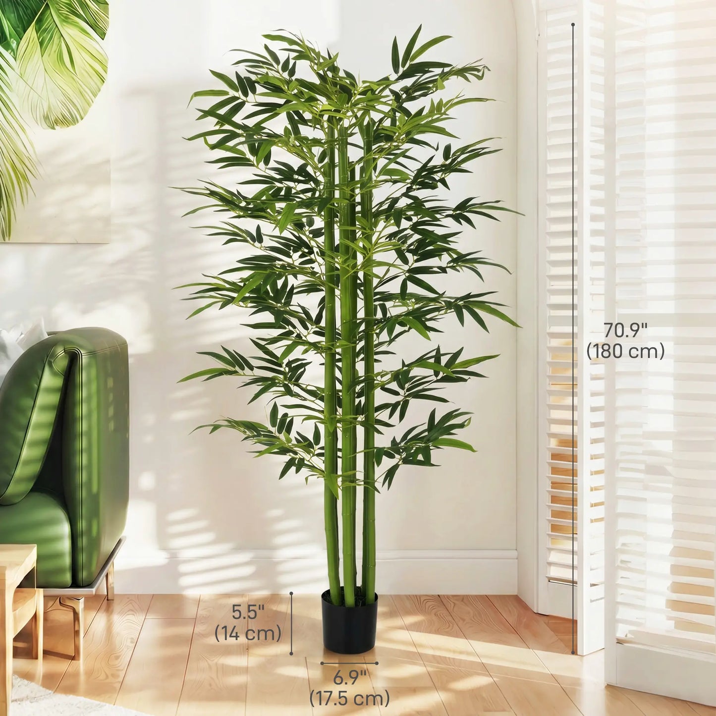 Indoor Fake Plants, Artificial Bamboo Tree with Adjustable Shape for Home Office Living Room Decor, Green Artificial Trees at Gallery Canada