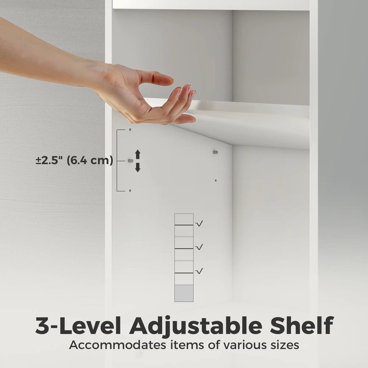 7-Tier Bookcase, Display Shelf with Cabinet, White Display Bookshelves at Gallery Canada