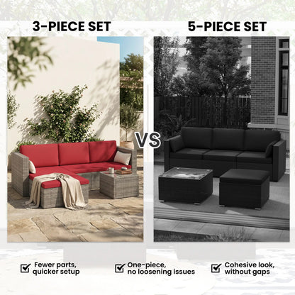 Modern Rattan Sofa Set, Wicker Patio Furniture with Coffee Table Patio Furniture Sets at Gallery Canada