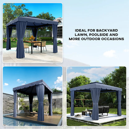 10' X 10' Outdoor Patio Gazebo, Dark Blue Gazebos at Gallery Canada