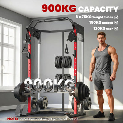 Power Cage, Power Rack Machine, Adjustable Cable Pulley System, Pull-Up Bar, Dip Station Power Towers at Gallery Canada