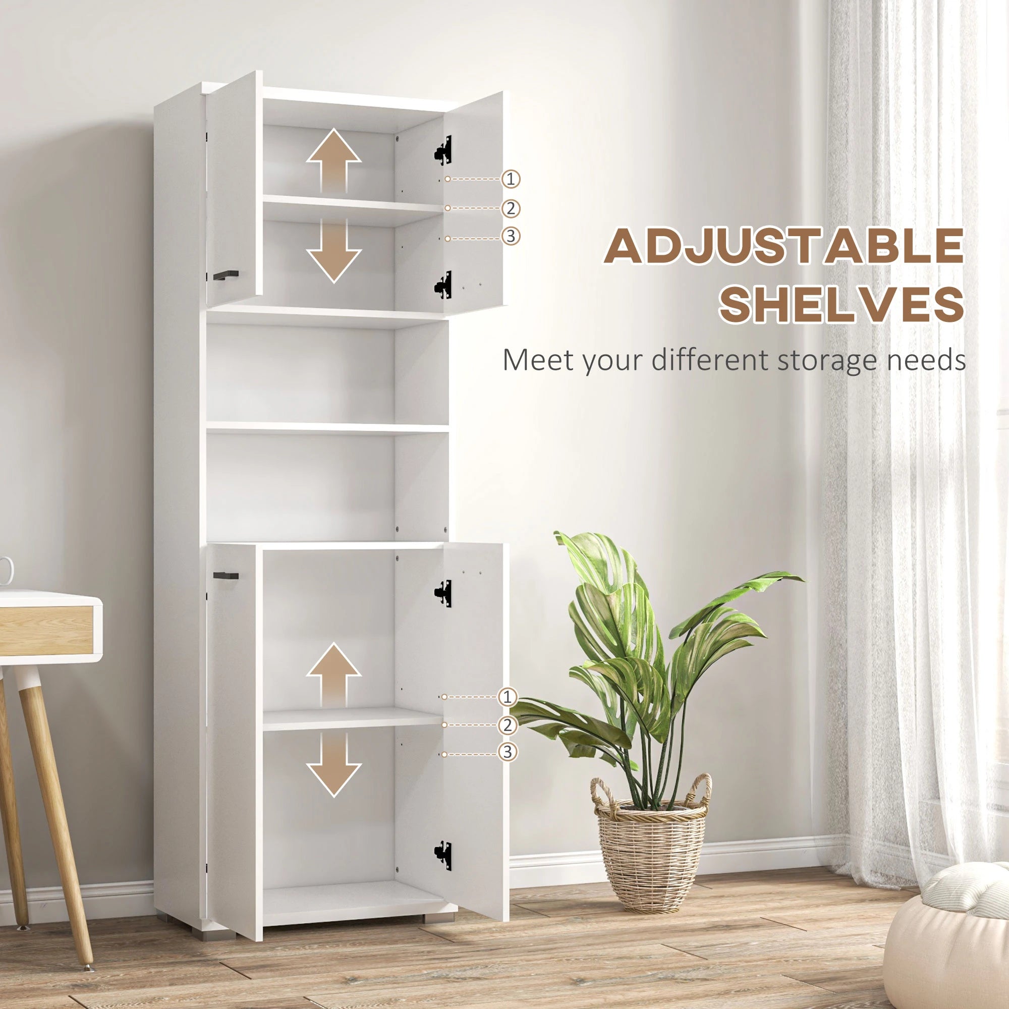 Freestanding Bathroom Cabinet, Open Shelves, 23.6