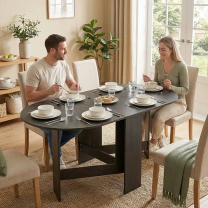 Oval Folding Dining Table, Drop Leaf Kitchen Table, Black Dining Tables at Gallery Canada