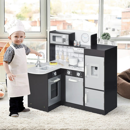 Kids Kitchen Play Set, Drinking Fountain, Microwave, Dark Brown Play Kitchen at Gallery Canada