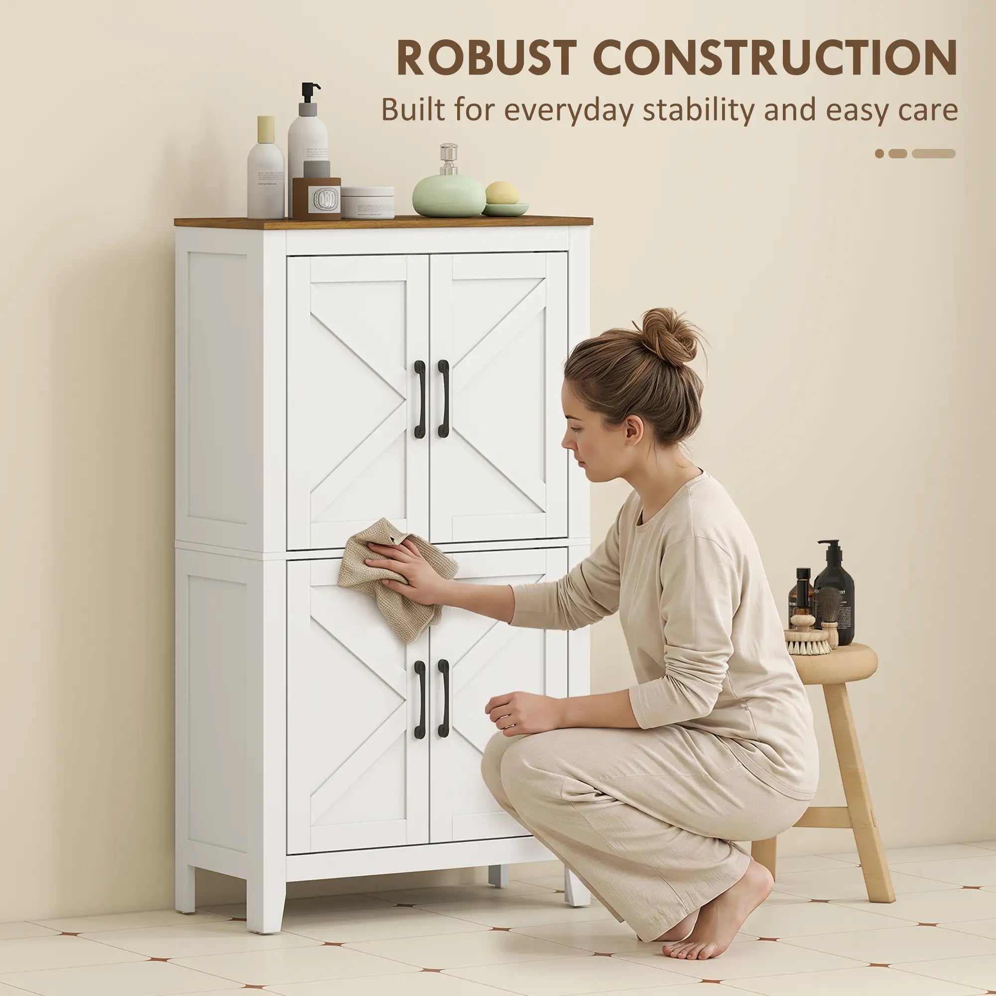Bathroom Storage Cabinet, Barn Floor Cabinet, White Freestanding Bathroom Cabinets at Gallery Canada